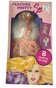 PEACHES PRETTY Sandi Puppe Einweg Twist Taille Beweglicher Kopf 11 1/2" Vintage 1988 - Bild 1 von 12