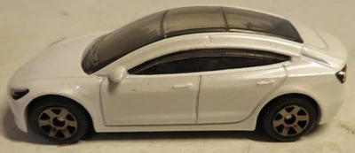2023 Matchbox Tesla Model 3 White 1:64 Diecast Toy Race Car Loose MB1446 HVL22 - Image 1 of 4