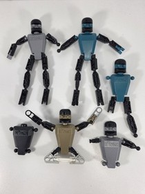 Knex Action Figures (Gold Blue Silver) Vtg Robot People Men K'nex Parts