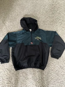 Vintage 80s Surf Style Windbreaker Jacket Size Ft. Lauderdale Green Coat One SZ - Picture 1 of 13