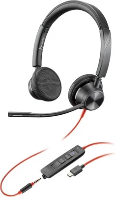 Poly Blackwire 3325 Wired Headset � Hi-Fi Stereo Sound, Flexible Boom Mic, USB-A - Image 1 of 4