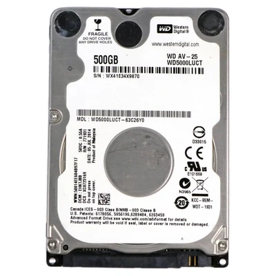 500GB 2,5 " SATA II Notebook Laptop PC Computer Disco Rigido HDD Interno Bulk - Immagine 1 di 4