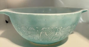 Pyrex 1 1/2 Quart Glass Bowl #442 Amish Butterprint Turquoise Blue Cinderella - Picture 1 of 5