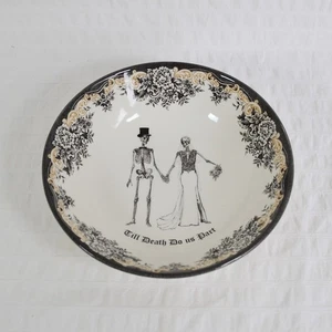 1x Skulls Royal Stafford Till Death Do Us Part Skelett Salat Pasta Schale Goth - Bild 1 von 5