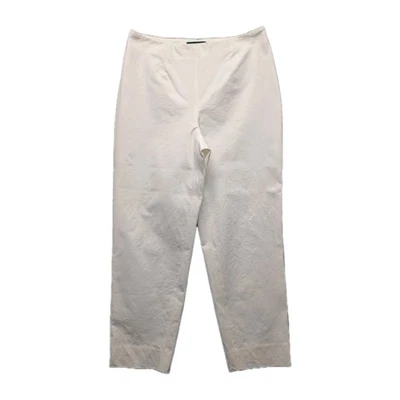 Piazza Sempione Audrey Pants Womens 44 US 8 White Stretch Cotton Ankle - Image 1 of 4
