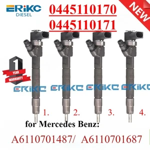 4X 0445110170 0445110171 Auto Injector for Mercedes Benz 6110701487 6110701687 - Picture 1 of 9