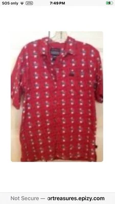 Camisa Fubu Jóvenes Para Hombre Talla 16-18 Estampado Rojo Manga Corta Camisa Botón Delantero Foto 1 de 4