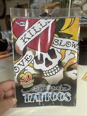 Tatuajes Temporales Marca Ed Hardy - 1 Sin Abrir Nuevo en Embalaje Set 30 TOTAL Foto 1 de 4