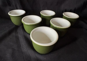 Vintage 6er Set Green Hall Keramik Pudding Dessertbecher #351 1/2 Pudding Auflaufförmchen - Bild 1 von 7