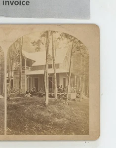 Smith Camp Oquaga Lake Deposit NY New York Stereoview - Picture 1 of 3