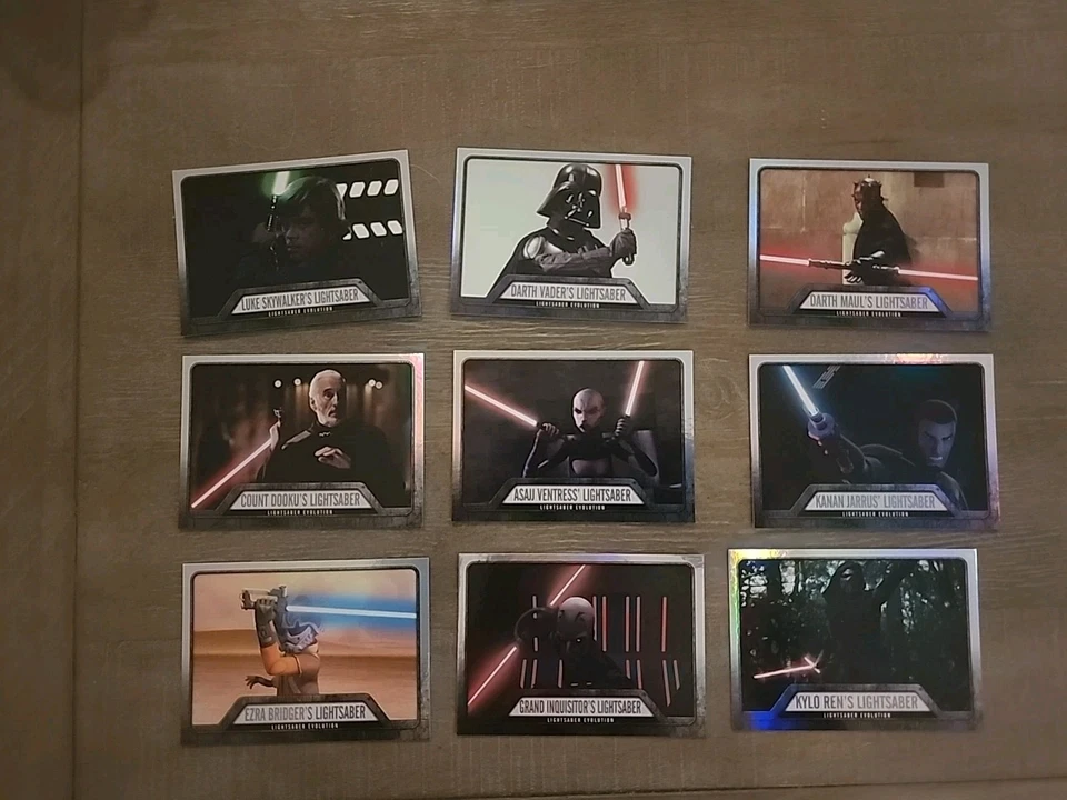 STAR WARS EVOLUTION 2016 Complete LIGHTSABER Chase Card Set (#EL1-#EL9) - Image 1 of 1