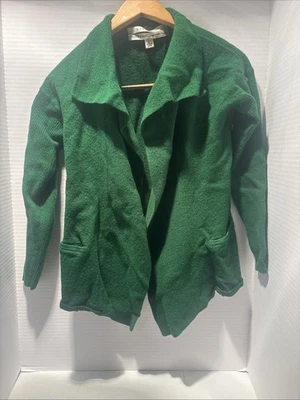 Max Studio Women’s Large Green 100% Extrafine Merino Wool Sweater / Jacket - Image 1 of 4