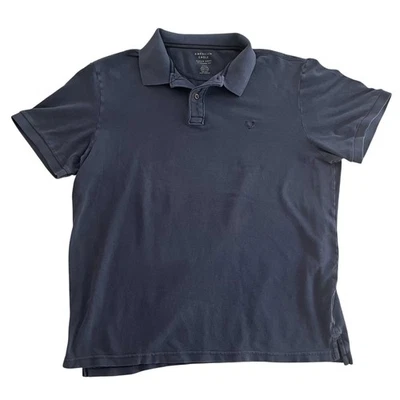 Camisa Polo American Eagle Super Suave Calce Estándar Azul Para Hombre Grande Foto 1 de 4