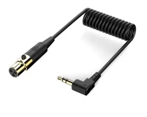 Mini 3 Pin XLR to 3.5mm TRS Male Coiled Stereo Audio Cable | Female to Male - Picture 1 of 6