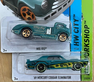 Hot Wheels Lot of 2 Cars: 2013 MiG Rig + ‘69 Mercury Cougar Eliminator - Image 1 of 3