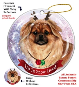 Up to Snow Good Ornament - Fawn Tibetan Spaniel - Picture 1 of 1