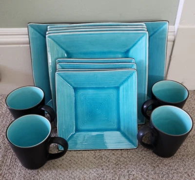 Target Home ZAZEN gres reactivo turquesa agrietado - Juego de 13 piezas Foto 1 de 4