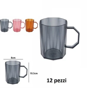 X Set 12 Piezas Tazas Vasos de Plástico Colorido Leche Desayuno 73394 Dfh - Imagen 1 de 1