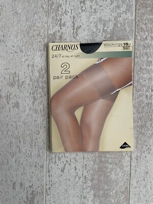 Stockings 15d, Charnos Strapsstrümpfe, 2 Pair Pack/Set, Black, S, Neu - Bild 1 von 2