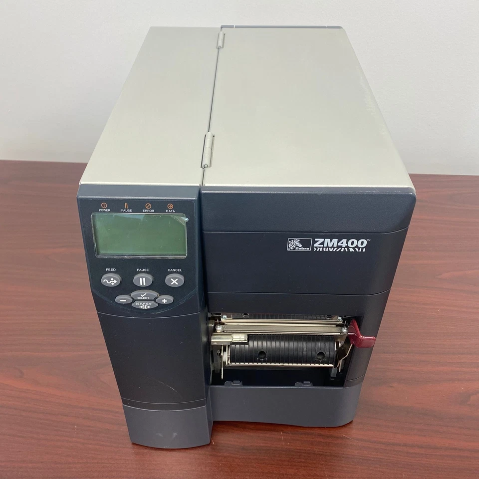 Zebra ZM400 Direct Thermal Label Barcode Printer ZM42Z-2001-4100D w/Peel Rewind - Image 1 of 4