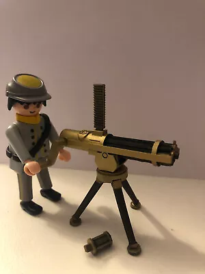 ⭐️Western GATLING ACW custom PLAYMOBIL sur support + Munitions