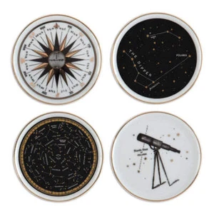 Quality Alice Scott Stylish and Elegant Porcelain Astronomy-Themed Coaster Set - Picture 1 of 1