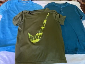 Gap Kids Tech Gear Nike Boys Medium Boys T Shirt Lot Of 3 Blue Green - Picture 1 of 9