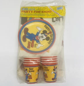 New Mickey Mouse Birthday Party Supplies Vintage Tablecloth Napkins Cups Plates - Picture 1 of 5