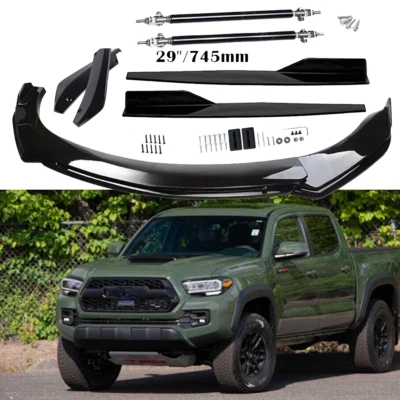 Front Rear Bumper Lip Spoiler Splitter Body Kit Side Skirt For Toyota tacoma - Imagem 1 de 4
