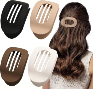 Flat Hair Claw Clips round Flat Hair Clips,4Pcs Strong Hold Lay down Claw Cla... - Picture 1 of 8