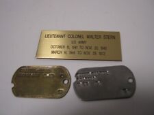 2 World War II / Vietnam War dog Tags with identifying Metal Plate