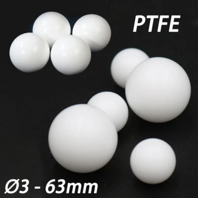 Ø3mm-63mm bianco PTFE sfere PTFE sfere pompe a membrana sfere di tenuta sfere valvole - Immagine 1 di 4