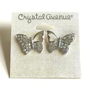 Pendientes Mariposa Plata Poste Cristal Insecto Perforado Verano Primavera Chapado - Imagen 1 de 10