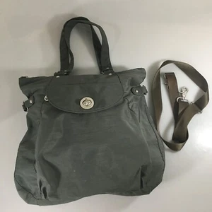 Baggallini Gray Nylon Large Cross-Body Computer Travel Tote Shoulder Bag Handbag - Picture 1 of 12