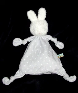 Bunnies by the Bay Knotty Friend Bloom Bunny Baby Blanket Grey Polka Dots Knots - Picture 1 of 1