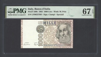 Italy 1000 Lire 1982 P109b Uncirculated Grade 67 - Image 1 of 2