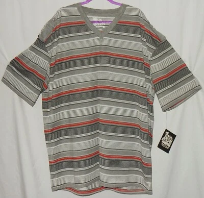 Новый с Ярлыками Old Skool Мужская рубашка-поло размер 5 X серый, красный и белый полосы # - Изображение 1 из 4