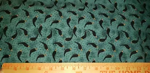 Blackbird Teal Cotton Fabric Fat Quarter 22" X 18" Quilting Fabric - Picture 1 of 1