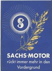 SACHS Motor Prospekt  Februar 1939 original  DIN/A5 Werbung antik  vintage