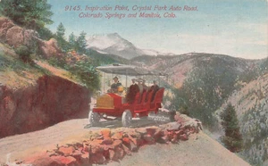 COLORADO SPRINGS CO CRYSTAL PARK AUTO RD TOUR BUS INSPIRATION PT POSTCARD 91222 - Picture 1 of 2