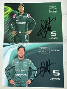 2x Sebastian vettel signed autograph card Aston Martin Racing-Formula 1 Autopen - Picture 1 of 6