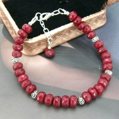 BAILYSBEADS fabelhaftes Rubin-Armband Armkettechen behandelt 21cm JG11 - Bild 1 von 2