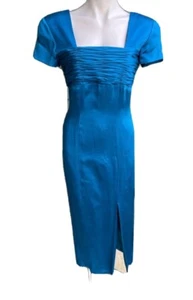 adrianna papell Blue Silk dress size 4 - Picture 1 of 6