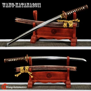 Masterpiece Wakizashi Clay Tempered Folded Steel Handmade Japanese Samurai Sword - Picture 1 of 17