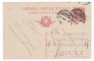 Italy 1901 CARTOLINA Postale MINT Postcard ZURICH used 10 cent stamp - Picture 1 of 3