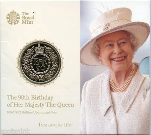 UK 2016 Uncirculated £5 Queens 90th Birthday  Commemorative  Crown coin - Picture 1 of 2