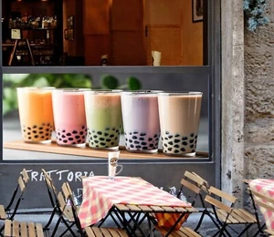 3D Bubble Tea H462 Perlentee Milchtee Laden Fensteraufkleber Tapeten Wandbild Ho - Picture 1 of 10