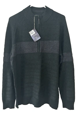 Smartwool Mens XL Ripple Ridge Stripe Merino Wool Sweater 1/2 Zip Pullover Warm - Image 1 of 4