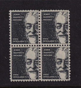 1966 John Bassett MOORE $5 Sc 1295 MNH untagged block of 4 (B - Picture 1 of 1