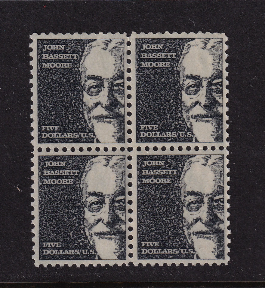 1966 John Bassett MOORE $5 Sc 1295 MNH untagged block of 4 (B - Image 1 of 1